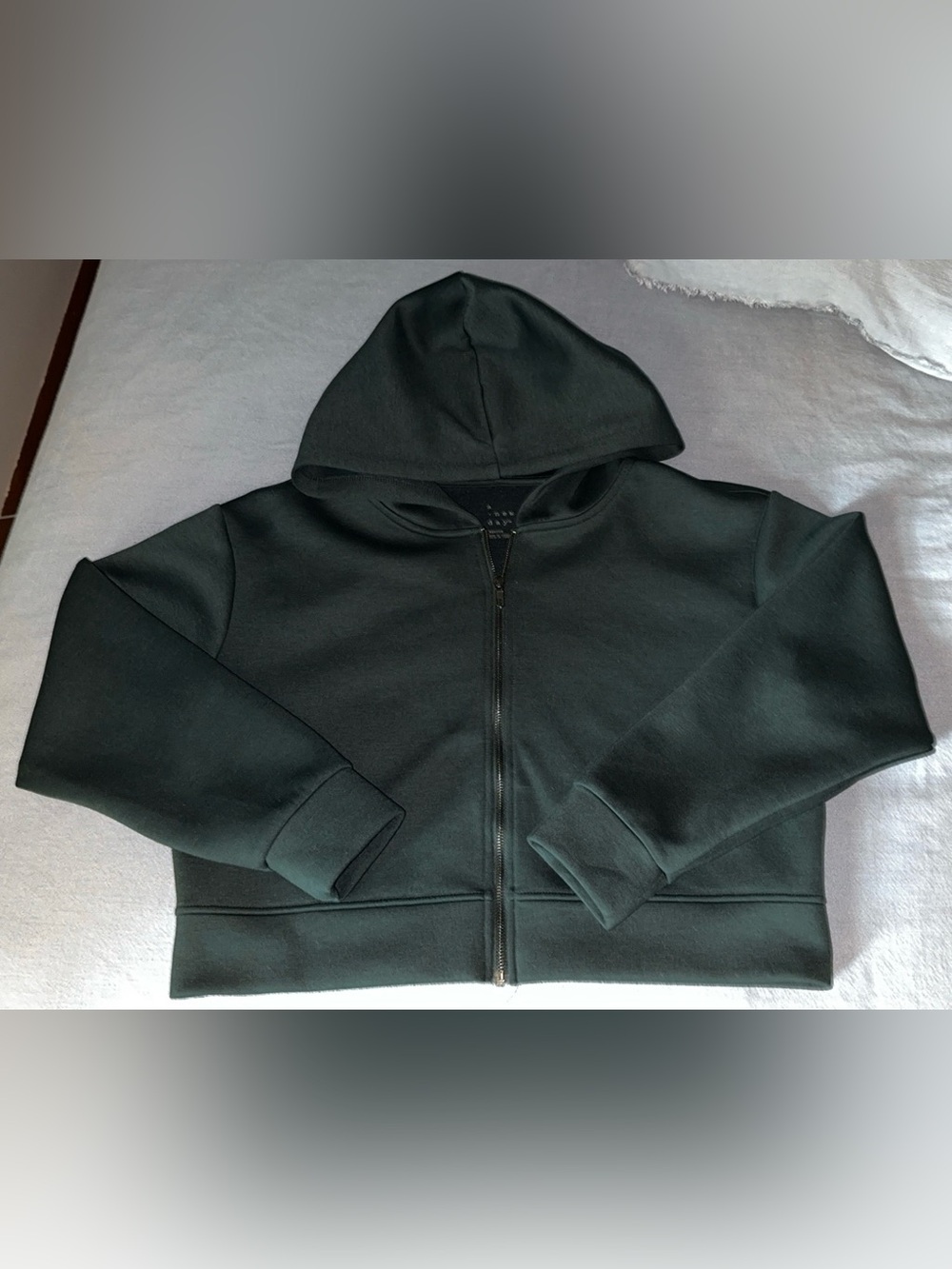 A New Day Teal Crop Zip-Up Hoodie Jacket
